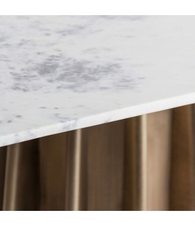 Table de Repas Ovale Oxymore, Marbre et Acier 200x100cm