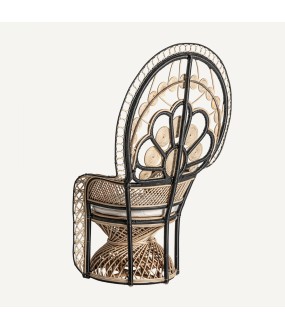 Emmanuelle Chair Rattan and Polyester, H145cm