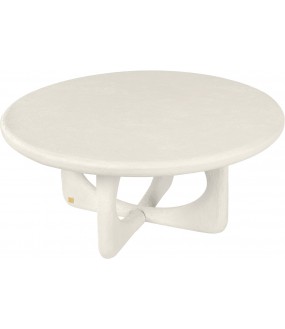 Table Basse Ronde Hera ø90cm, Blanc Cassé ou Noir