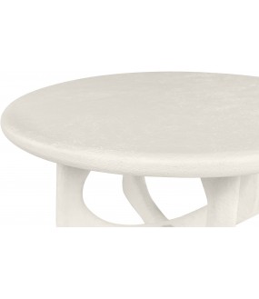 Table Basse Ronde Hera ø90cm, Blanc Cassé ou Noir