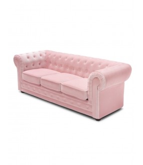 Pink Velvet Upholstered Sofa Arturo