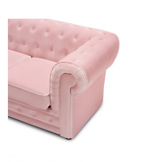 Pink Velvet Upholstered Sofa Arturo