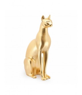 Elegant Egyptian Cat statue, made of ceramic and hand painted.