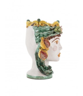 Ceramic Vase, Woman Moor Head, Mix Colors