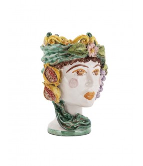 Ceramic Vase, Woman Moor Head, Mix Colors