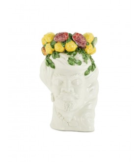 Ceramic Vase, Moor Man Head with Lemons