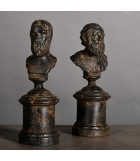 Bustes de Philisophes, Set de 4 - H23,5cm