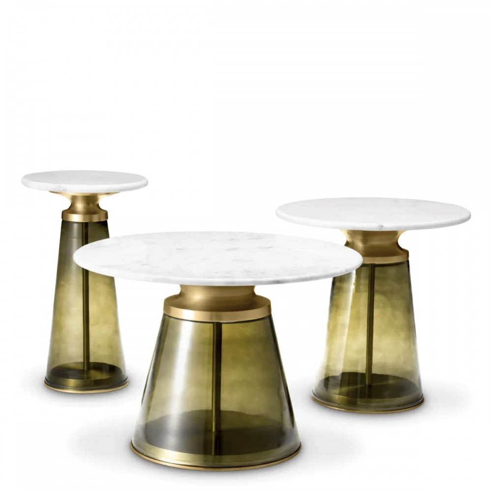 Set of 3 Pedestal Tables Glimpse