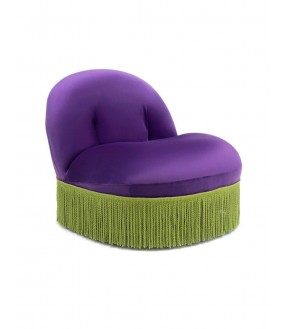 Lounge Armchair Hamptons, Violet Green Velvet
