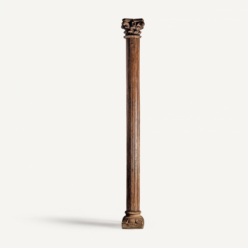 Antique Column in Teak H316 cm - Unique Item
