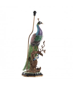 Large Colorful Peacock Table Lamp