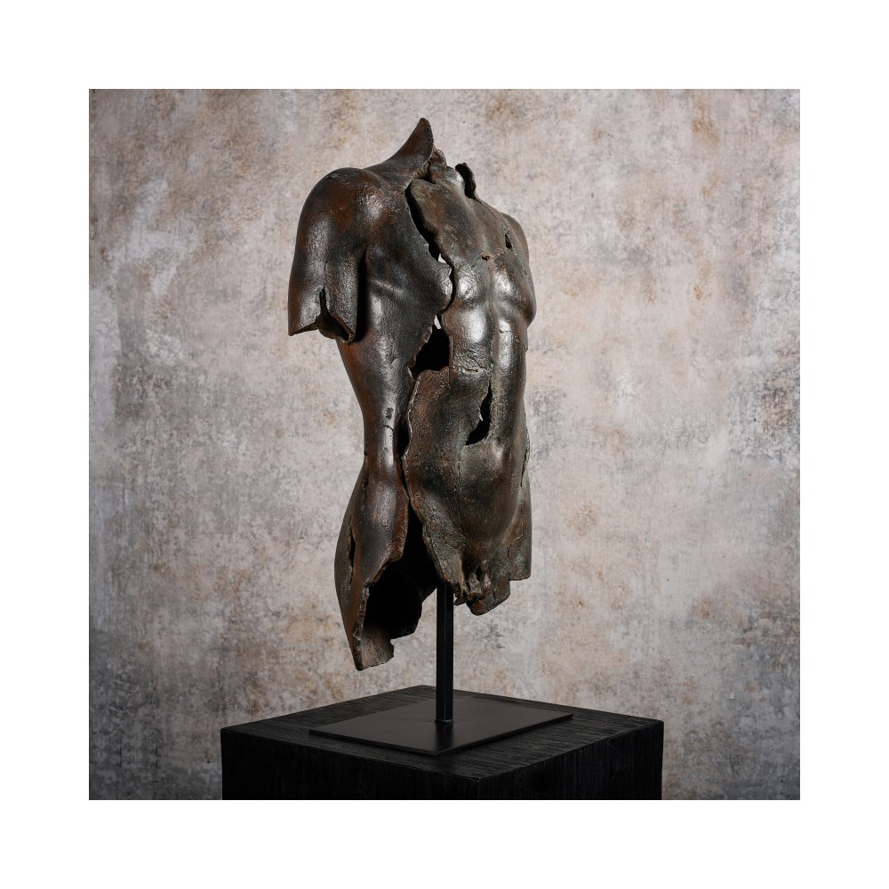 Fragment Statue of Hermes, Bronze Patina