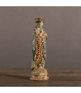 Vierge Marie à la Couronne Moulage Plâtre H 31 cm