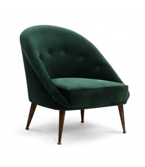 The kelly lounge chair, green velvet, luxury movie star collection mid century design