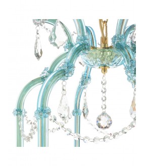 Turquoise Glass Chandelier