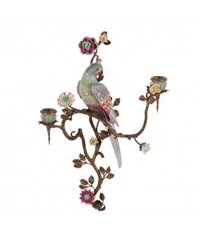 Large Parakeet Wall Candle Holder, Right & Left