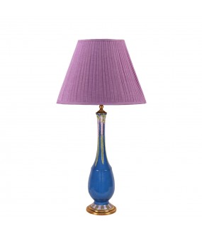 Lampe Orient Porcelaine Bleu H60cm Style Art Nouveau
