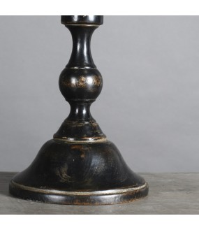 Reproduction d'un œuf d'époque 19ème en céramique craquelée monté sur un socle en bois noirci