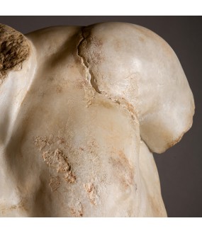 Huge Torso of Centaur handcrafted in patinated resin and aged by hand, Imitation marble