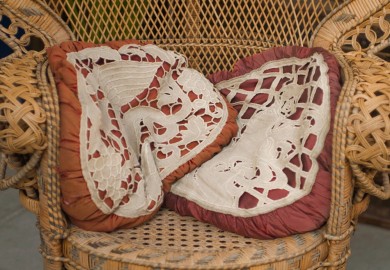 A pair of cushions, 1900