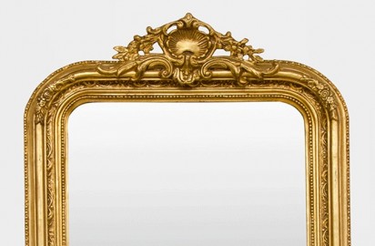 Miroir "Rocaille" doré