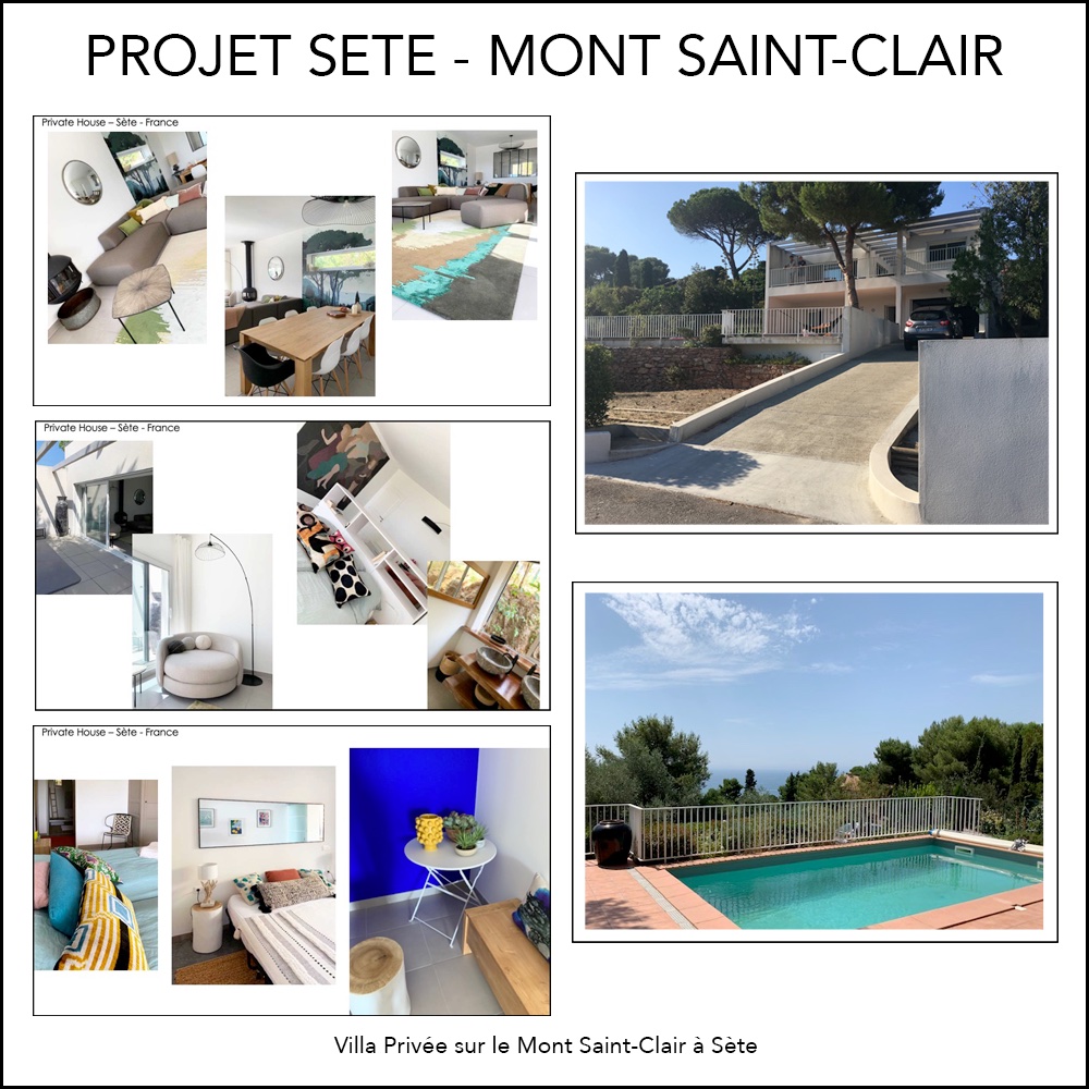 Réalisation décoration d'intérieur villa privée vacances mont saint clair sète France